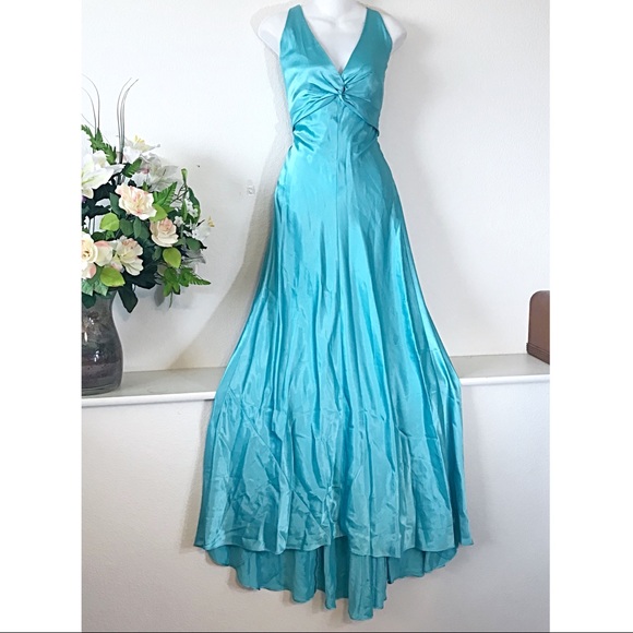 Vintage Dresses & Skirts - Vintage Prom Dress High Low Sexy Crisscross Back